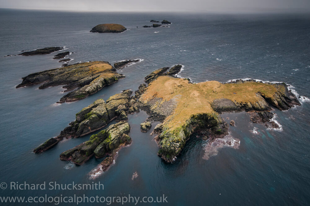Shetland Islands, Muckle Roe, Shetland from the air, Photographing Shetland Islands