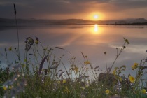 Sunrise over Benston Loch, Shetland Isles